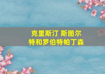 克里斯汀 斯图尔特和罗伯特帕丁森